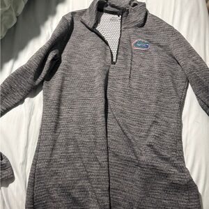 Nike Heather Gray Zip-Up Sweater